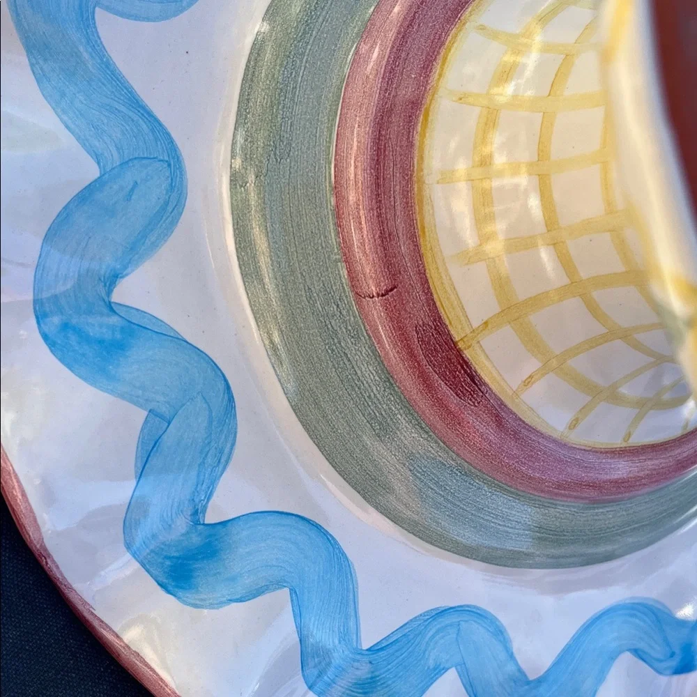 VTG Mackenzie Childs Ceramic Cake Stand - Picture 5 of 9